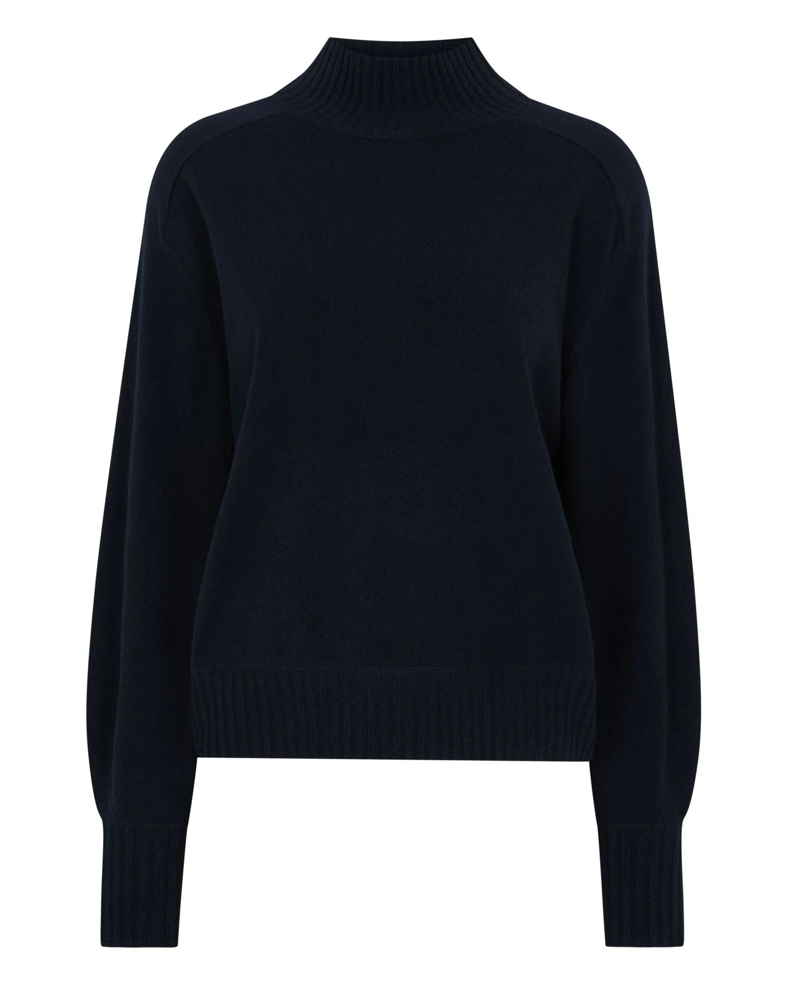 N.Peal Funnel Neck Cashmere Jumper in Navy Blue N.Peal Funnel Neck Cashmere Jumper in Navy Blue | Turtlenecks | Luxury Shoes