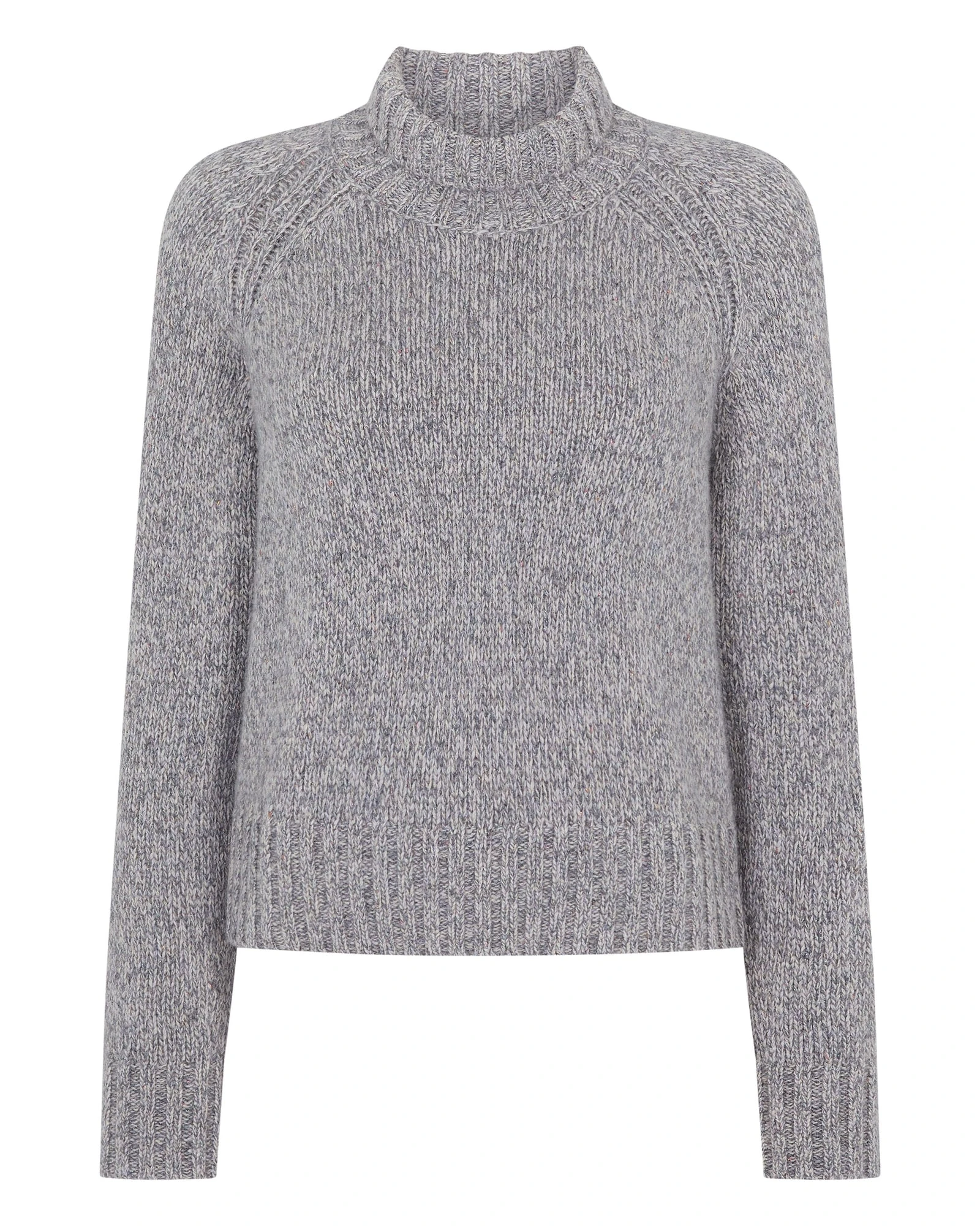 N.Peal Funnel Neck Melange Cashmere Jumper With Lurex in Ash Grey Sparkle N.Peal Funnel Neck Melange Cashmere Jumper With Lurex in Ash Grey Sparkle | Turtlenecks | Luxury Shoes
