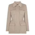 N.Peal Fur Collar Field Jacket in Beige Brown | Jackets | Luxury Shoes 