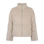 N.Peal Fur Cuff Padded Cashmere Jacket in Dark Beige Brown | Jackets | Luxury Shoes 