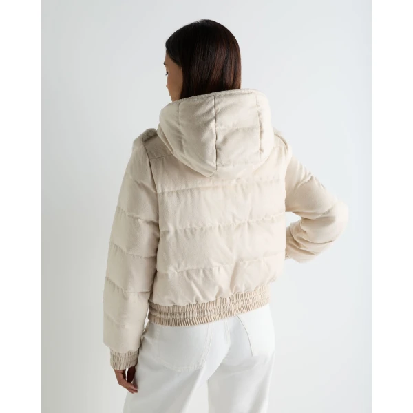 N.Peal Fur Front Padded Jacket in Natural Brown