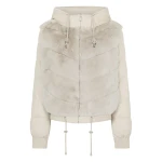N.Peal Fur Front Padded Jacket in Natural Brown | Jackets | Luxury Shoes 