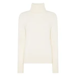 N.Peal Hazel Chunky Roll Neck Cashmere Jumper in New Ivory White | Turtlenecks | Luxury Shoes 