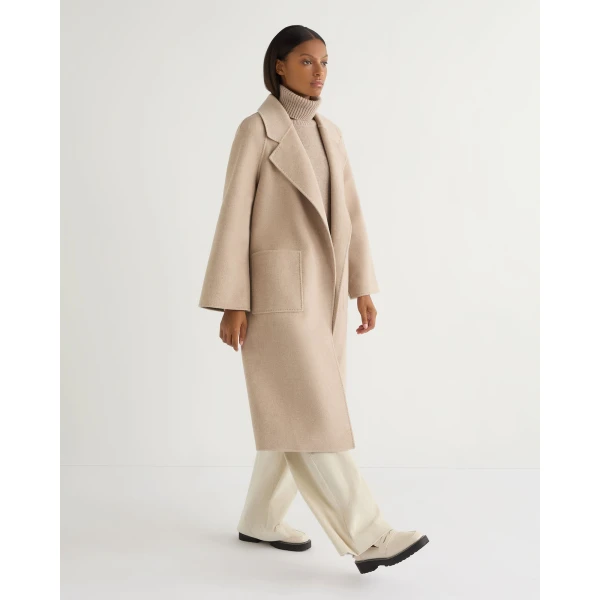 N.Peal Hazel Chunky Roll Neck Cashmere Jumper in Oatmeal Brown