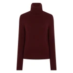 N.Peal Hazel Chunky Roll Neck Cashmere Jumper in Rustic Red | Turtlenecks | Luxury Shoes 