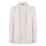 N.Peal Heirloom Basketweave Cashmere Cardigan in Snow Grey | Cardigan | Luxury Shoes 