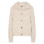 N.Peal Hero Button Cashmere Jumper in Ecru White | Sweaters | Luxury Shoes 