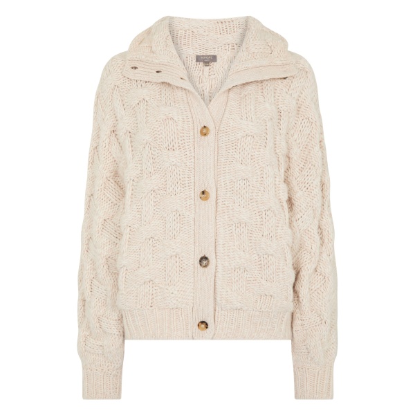 N.Peal Hero Button Cashmere Jumper in Ecru White | Sweaters | Luxury Shoes 