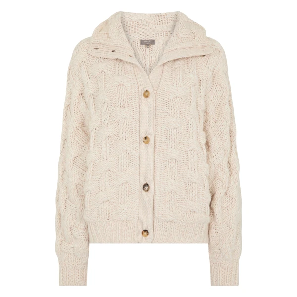 N.Peal Hero Button Cashmere Jumper in Ecru White | Sweaters | Luxury Shoes 