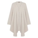 N.Peal Herringbone Cashmere Cape in Sand Brown | Knitwear | Luxury Shoes 