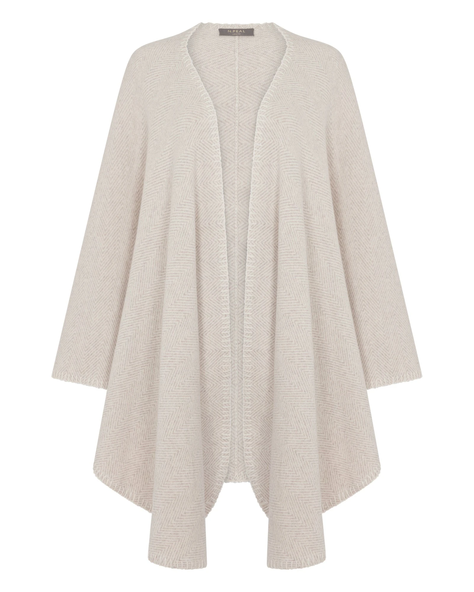 N.Peal Herringbone Cashmere Cape in Sand Brown N.Peal Herringbone Cashmere Cape in Sand Brown | Knitwear | Luxury Shoes