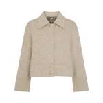 N.Peal Herringbone Jacket With Rex Fur Collar in Beige Brown | Jackets | Luxury Shoes 