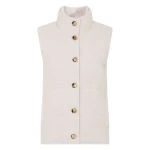 N.Peal Honeycomb Cashmere Gilet With Fur Trim in Pebble Grey | Vests | Luxury Shoes 