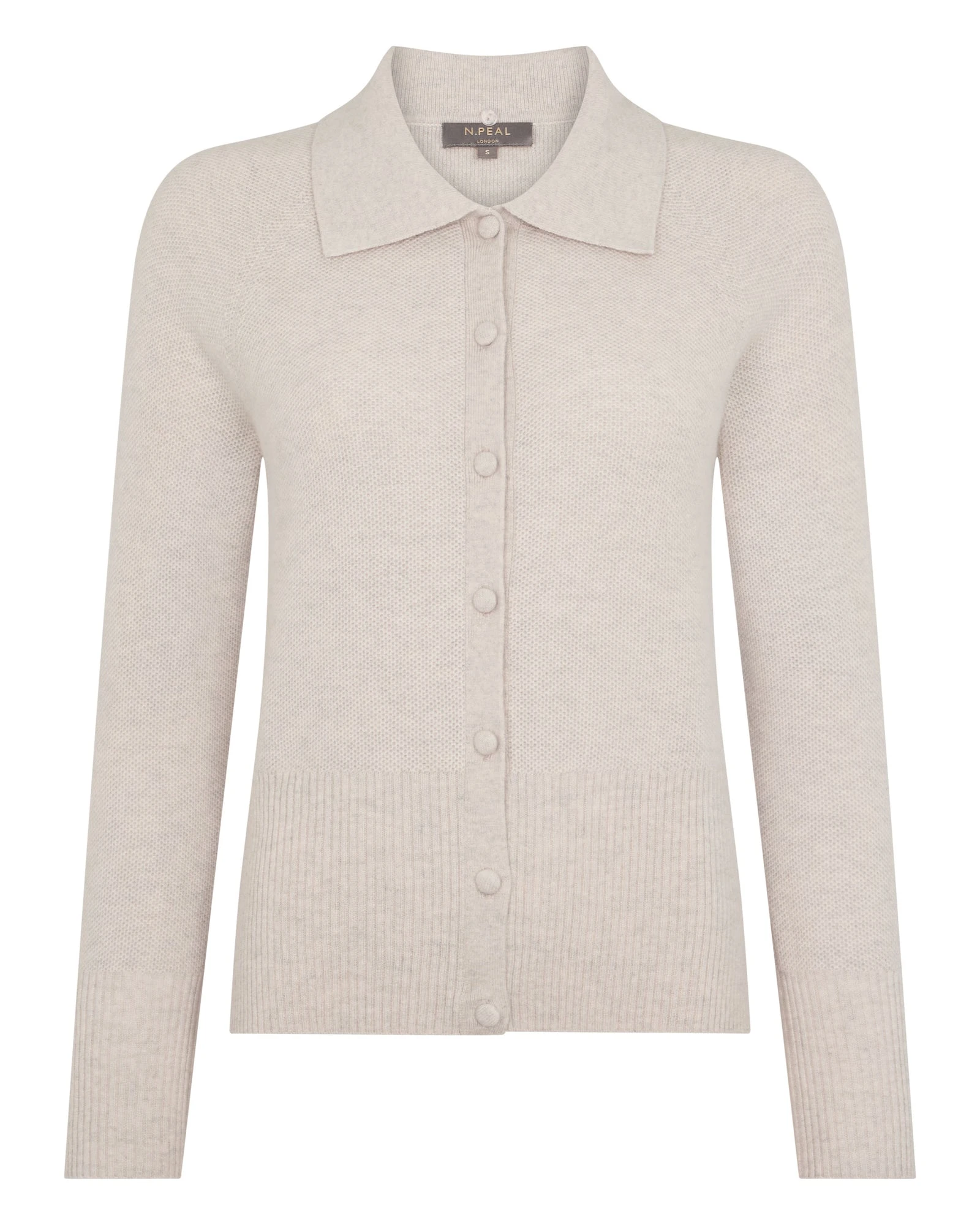 N.Peal Honeycomb Fur Trim Cashmere Cardigan in Pebble Grey N.Peal Honeycomb Fur Trim Cashmere Cardigan in Pebble Grey | Cardigan | Luxury Shoes
