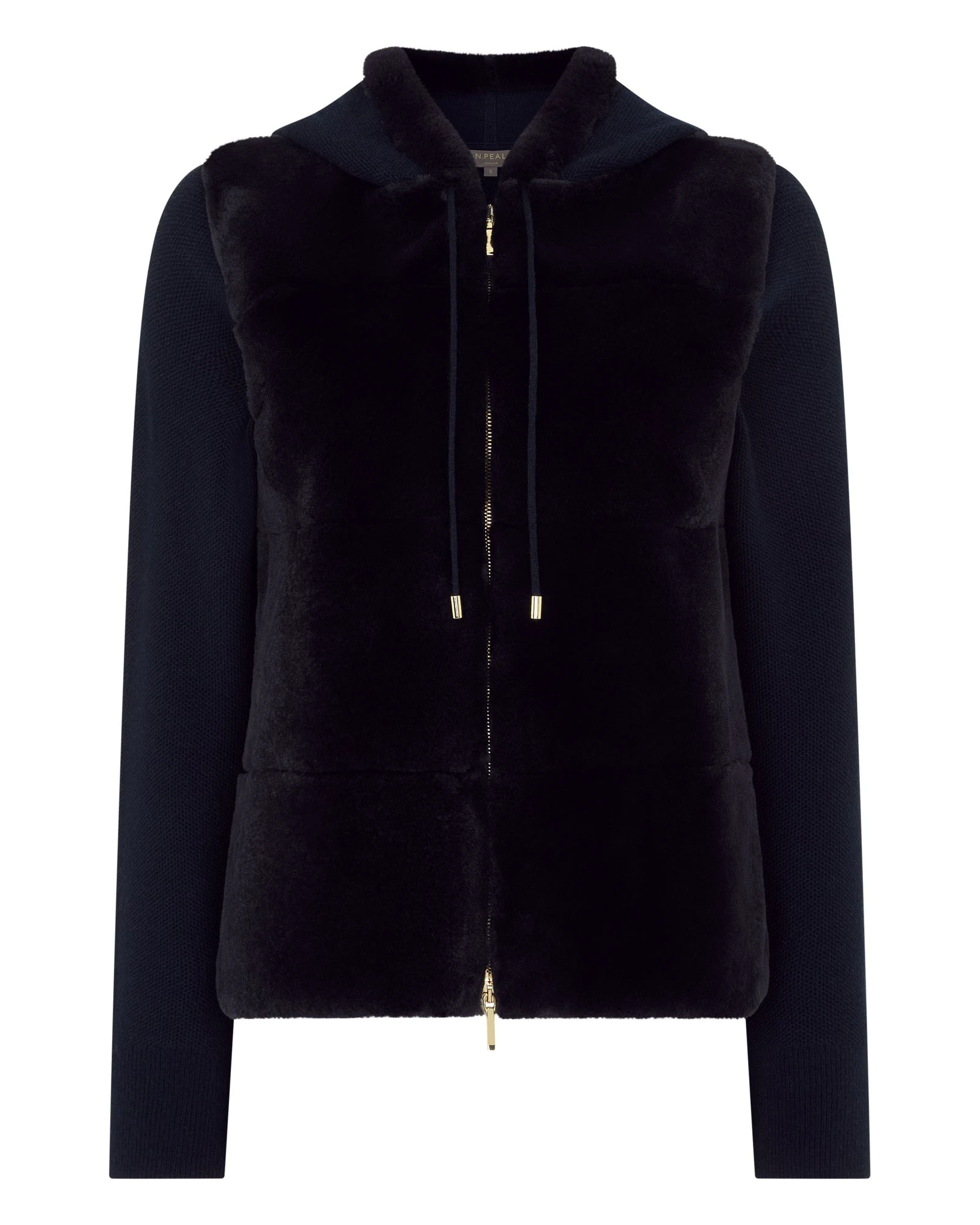 N.Peal Honeycomb Fur Trim Cashmere Hoodie in Navy Blue N.Peal Honeycomb Fur Trim Cashmere Hoodie in Navy Blue | Hoodies | Luxury Shoes
