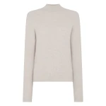 N.Peal Honeycomb Knit Cashmere Jumper in Pebble Grey | Turtlenecks | Luxury Shoes 