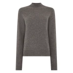 N.Peal Honeycomb Knit Cashmere Jumper in Wood Smoke Brown | Turtlenecks | Luxury Shoes 