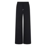 N.Peal Honeycomb Knit Cashmere Trouser in Black | Wide leg pants | Luxury Shoes 