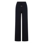 N.Peal Honeycomb Knit Cashmere Trouser in Navy Blue | Wide leg pants | Luxury Shoes 
