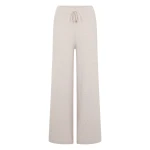N.Peal Honeycomb Knit Cashmere Trouser in Pebble Grey | Wide leg pants | Luxury Shoes 