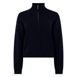 N.Peal Honeycomb Quarter-Zip Cashmere Jumper in Navy Blue | Sweaters | Luxury Shoes 