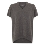 N.Peal Honeycomb Sleeveless Cashmere Jumper in Wood Smoke Brown | Sweaters | Luxury Shoes 