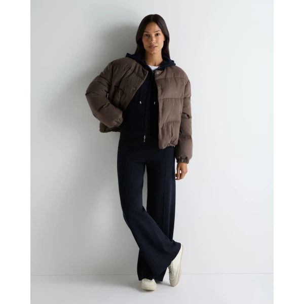 N.Peal Honeycomb Zipper Cashmere Hoodie in Navy Blue