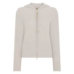N.Peal Honeycomb Zipper Cashmere Hoodie in Pebble Grey | Hoodies | Luxury Shoes 