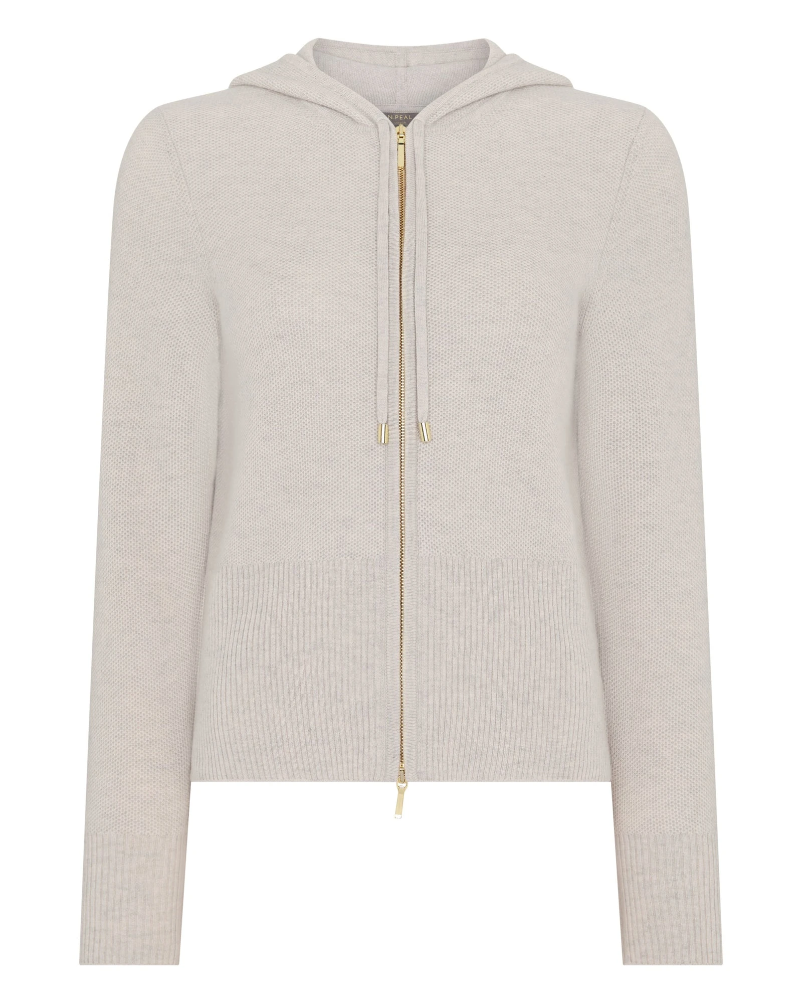 N.Peal Honeycomb Zipper Cashmere Hoodie in Pebble Grey N.Peal Honeycomb Zipper Cashmere Hoodie in Pebble Grey | Hoodies | Luxury Shoes