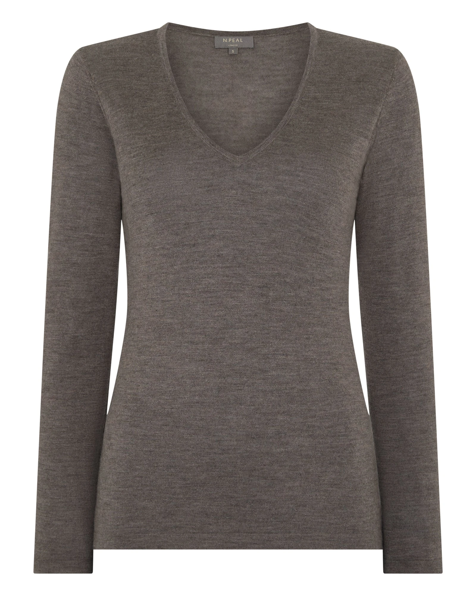 N.Peal Imogen Superfine Cashmere V Neck Jumper in Pecan Brown N.Peal Imogen Superfine Cashmere V Neck Jumper in Pecan Brown | Sweaters | Luxury Shoes