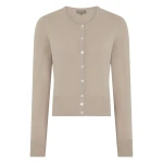 N.Peal Ivy Cropped Cashmere Cardigan in Cashew Brown | Cardigan | Luxury Shoes 