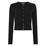 N.Peal Ivy Cropped Cashmere Cardigan in Deep Charcoal Grey | Cardigan | Luxury Shoes 