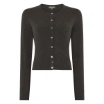 N.Peal Ivy Cropped Cashmere Cardigan in Grey Moss | Cardigan | Luxury Shoes 