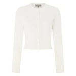 N.Peal Ivy Cropped Cashmere Cardigan in New Ivory White | Cardigan | Luxury Shoes 