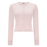 N.Peal Ivy Cropped Cashmere Cardigan in Powder Pink | Cardigan | Luxury Shoes 