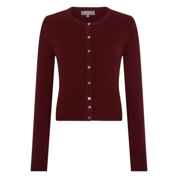 N.Peal Ivy Cropped Cashmere Cardigan in Rustic Red | Cardigan | Luxury Shoes 