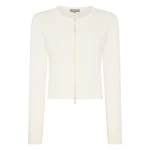 N.Peal Ivy Zipped Cashmere Cardigan in New Ivory White | Cardigan | Luxury Shoes 