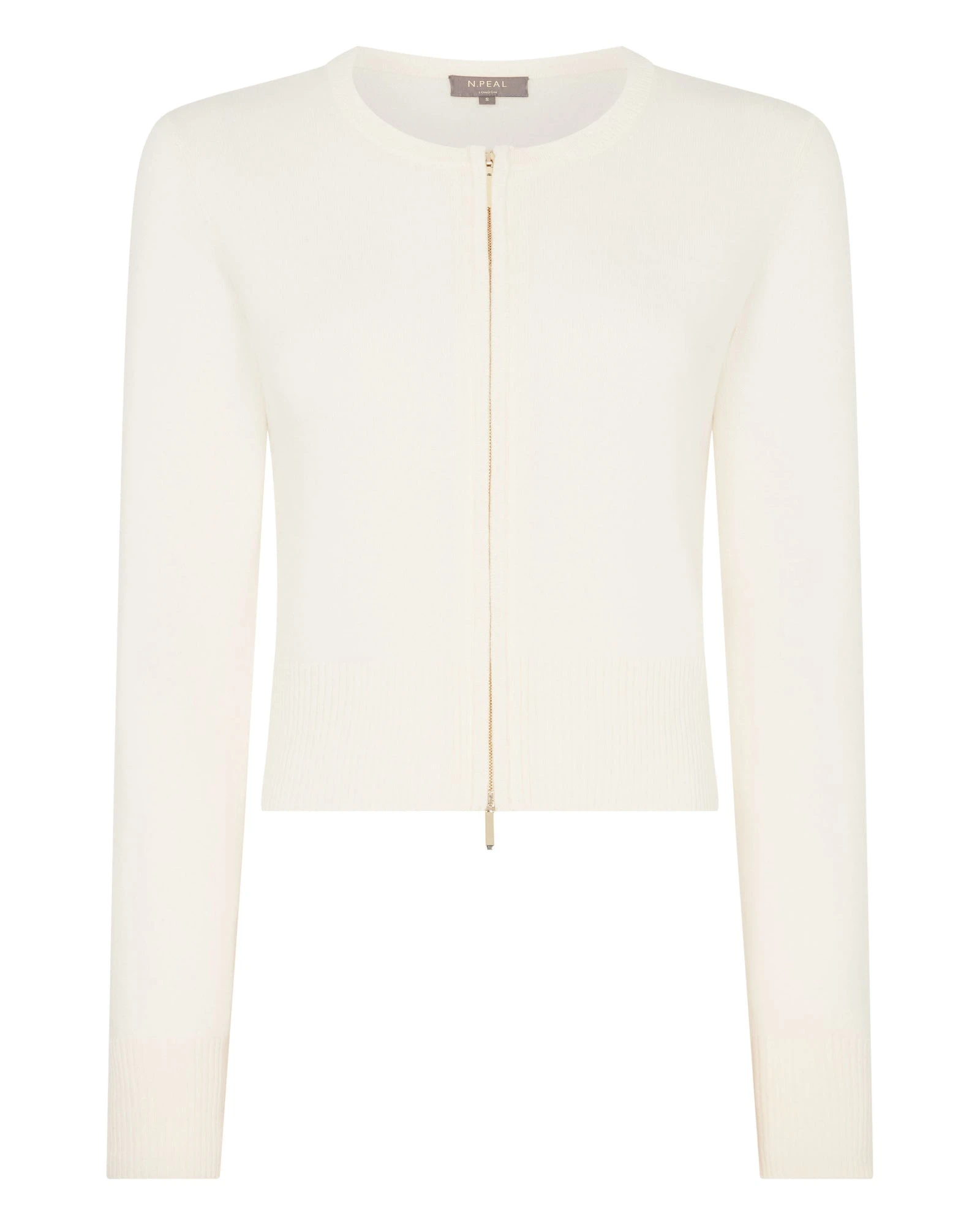 N.Peal Ivy Zipped Cashmere Cardigan in New Ivory White N.Peal Ivy Zipped Cashmere Cardigan in New Ivory White | Cardigan | Luxury Shoes