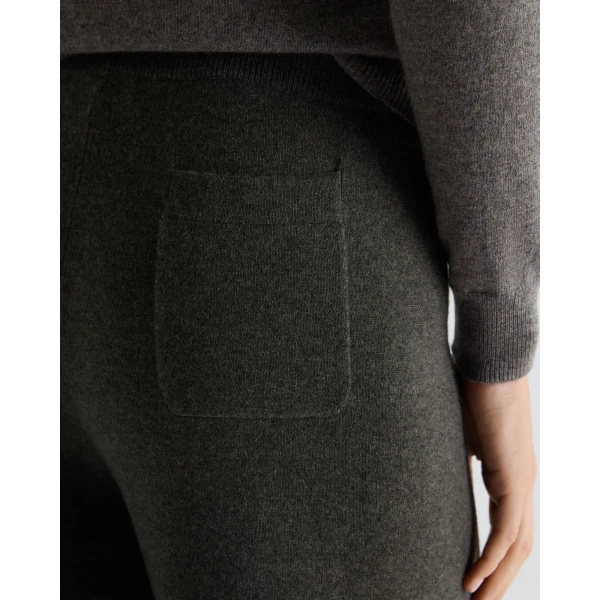 N.Peal Jersey Cashmere Trousers in Grey Moss