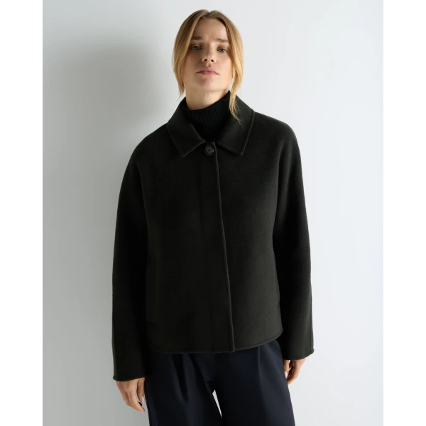 N.Peal Laurel Fur Collared Jacket in Green