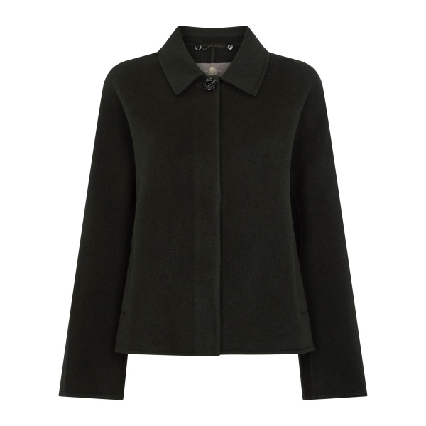 N.Peal Laurel Fur Collared Jacket in Green | Jackets | Luxury Shoes 