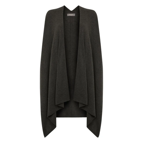 Lily Lightweight Cashmere Cape in Grey Moss