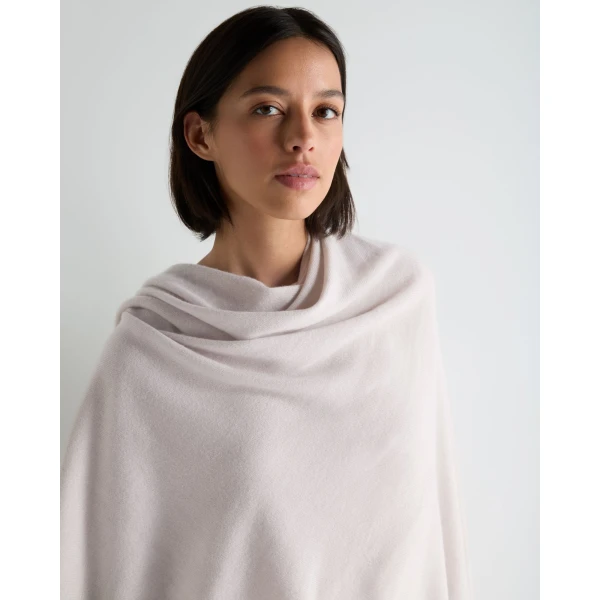 N.Peal Lily Lightweight Cashmere Cape in Snow Grey