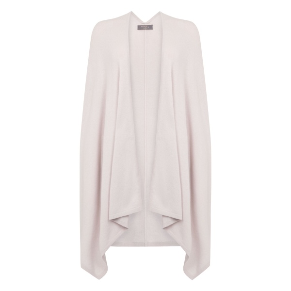 N.Peal Lily Lightweight Cashmere Cape in Snow Grey | Knitwear | Luxury Shoes 