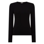 N.Peal Long Sleeve Ribbed Top in Black | Long Sleeve | Luxury Shoes 