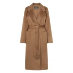 N.Peal Longline City Coat With Fur Trim in Camel Brown | Wool Coat | Luxury Shoes 