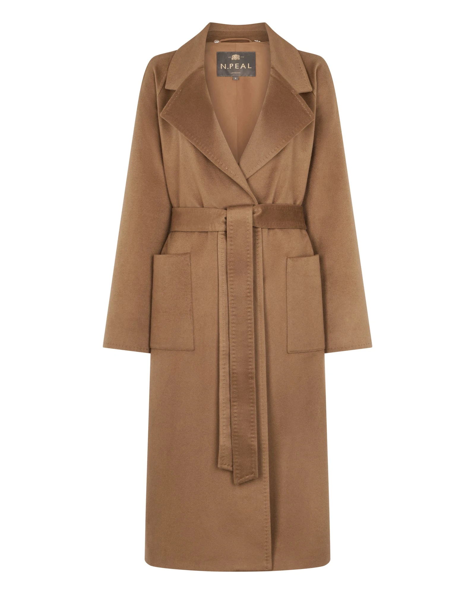 N.Peal Longline City Coat With Fur Trim in Camel Brown N.Peal Longline City Coat With Fur Trim in Camel Brown | Wool Coat | Luxury Shoes