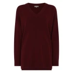 N.Peal Longline V Neck Cashmere Jumper in Rustic Red | Sweaters | Luxury Shoes 