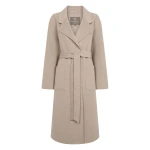 N.Peal Longline Woven Coat in Light Beige Brown | Wool Coat | Luxury Shoes 