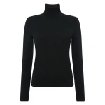 N.Peal Luna Roll Neck Cashmere Jumper in Black | Turtlenecks | Luxury Shoes 
